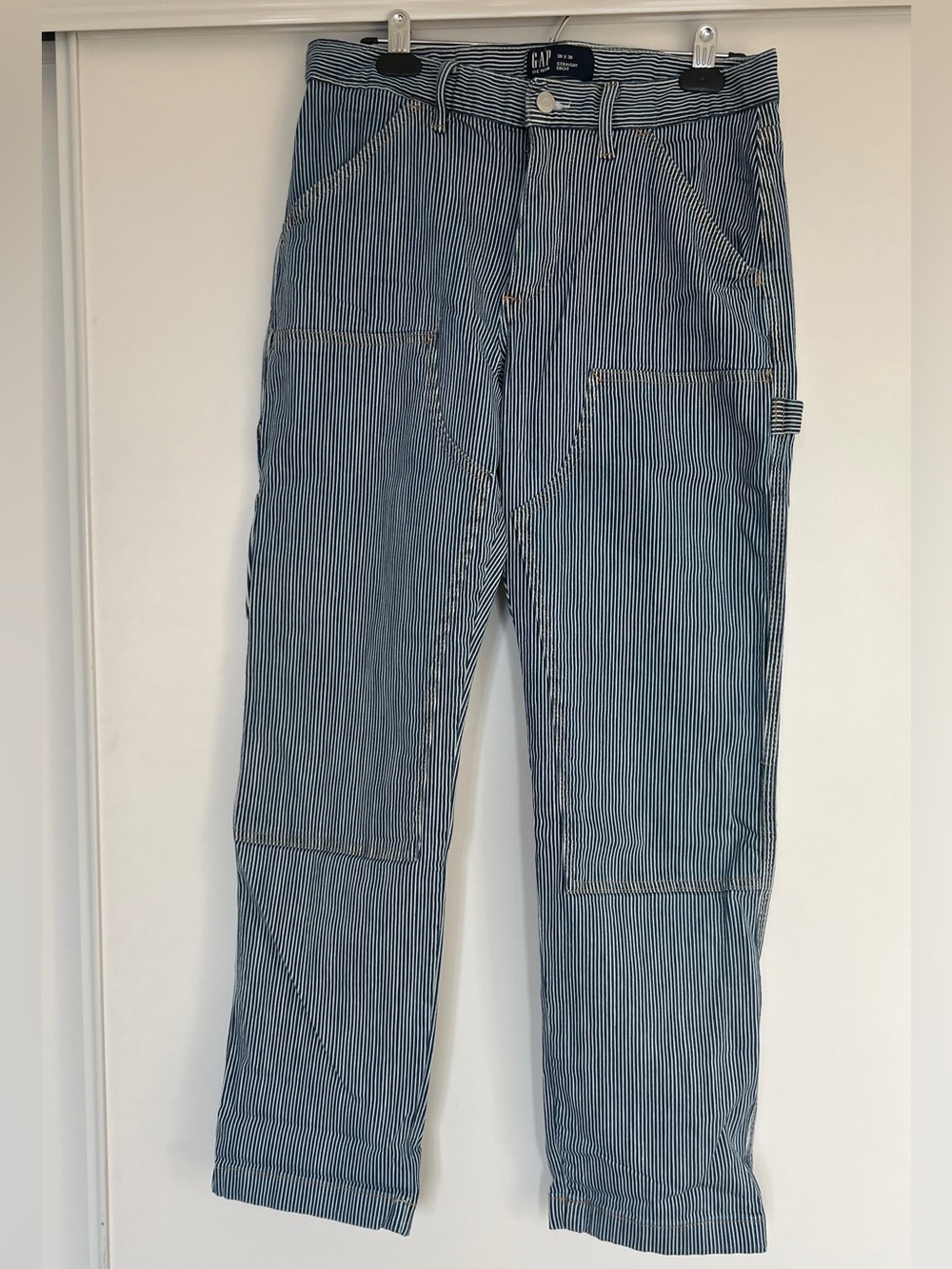 GAP Men’s Blue Hickory Stripe Carpenter Jeans